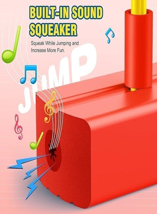 TECH LOGO ELECTRONICS Kids Pogo Jumper Fun and Safe Pogo Stick for Toddlers, Durable Foam Bungee Jumping Stick Makes Squeaky Sounds Improves Balance, Bouncing Toy (Red) - Image 2